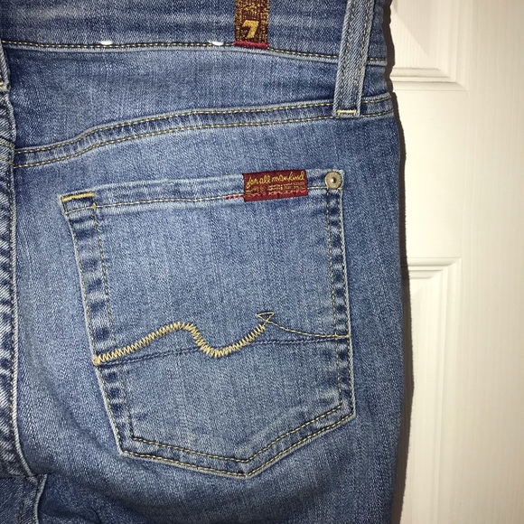 7 for All Mankind Distressed Skinny Jeans Size 27 - Picture 5 of 7